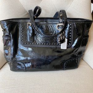 Coach Black Patent Leather Gallery Tote